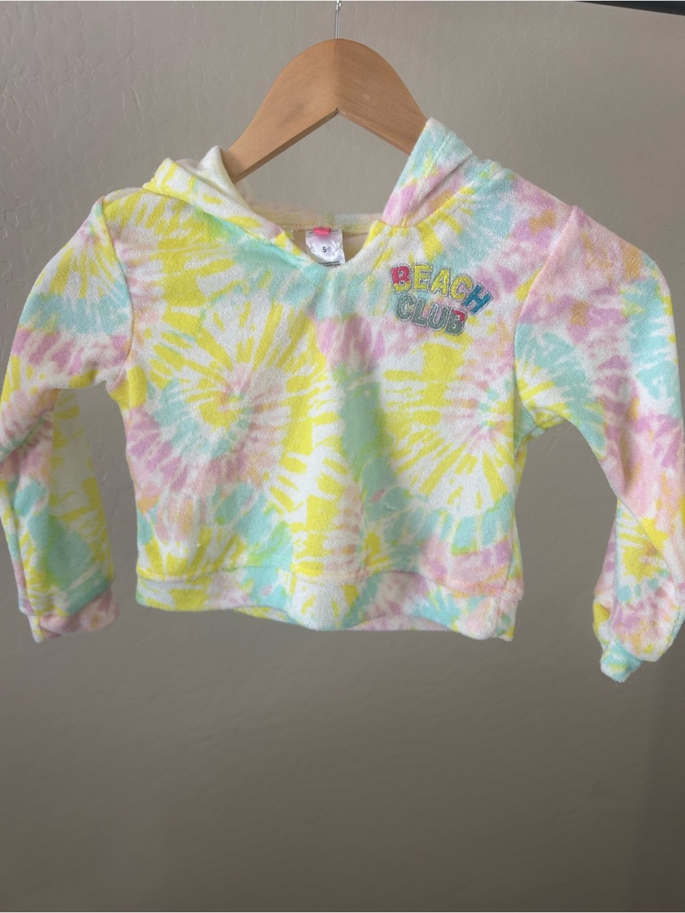 Betsey Johnson Kids Tie-Dye Hoodie Top and Shorts cover up- Pastel Beach Club